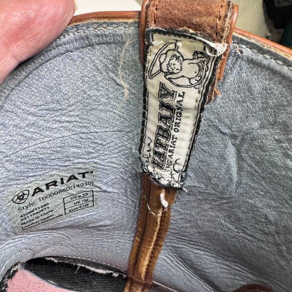 ARIAT Boots 9.5B Fatbaby Saddle Russet Rebel Dapper Western Leather Pull On - Picture 8 of 9